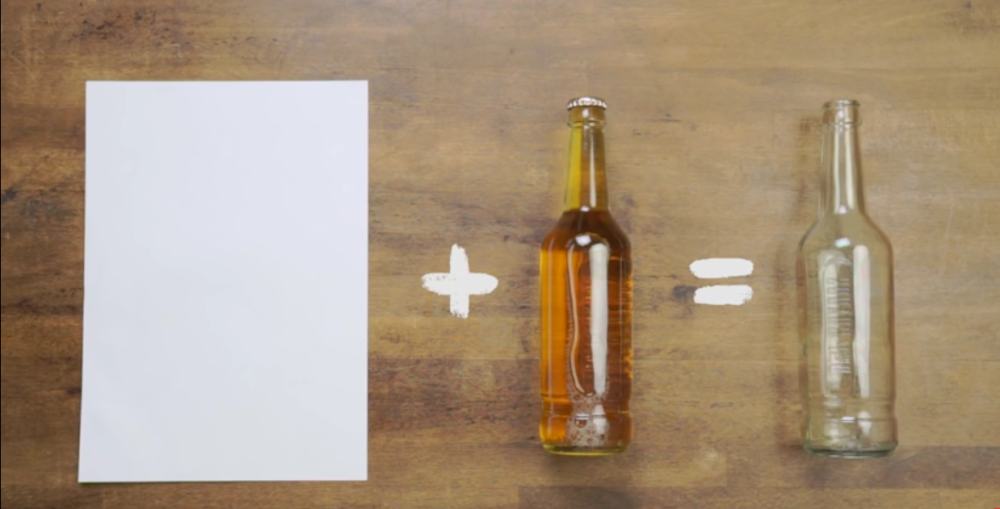 Otvorite flašu pomoću lista papira!