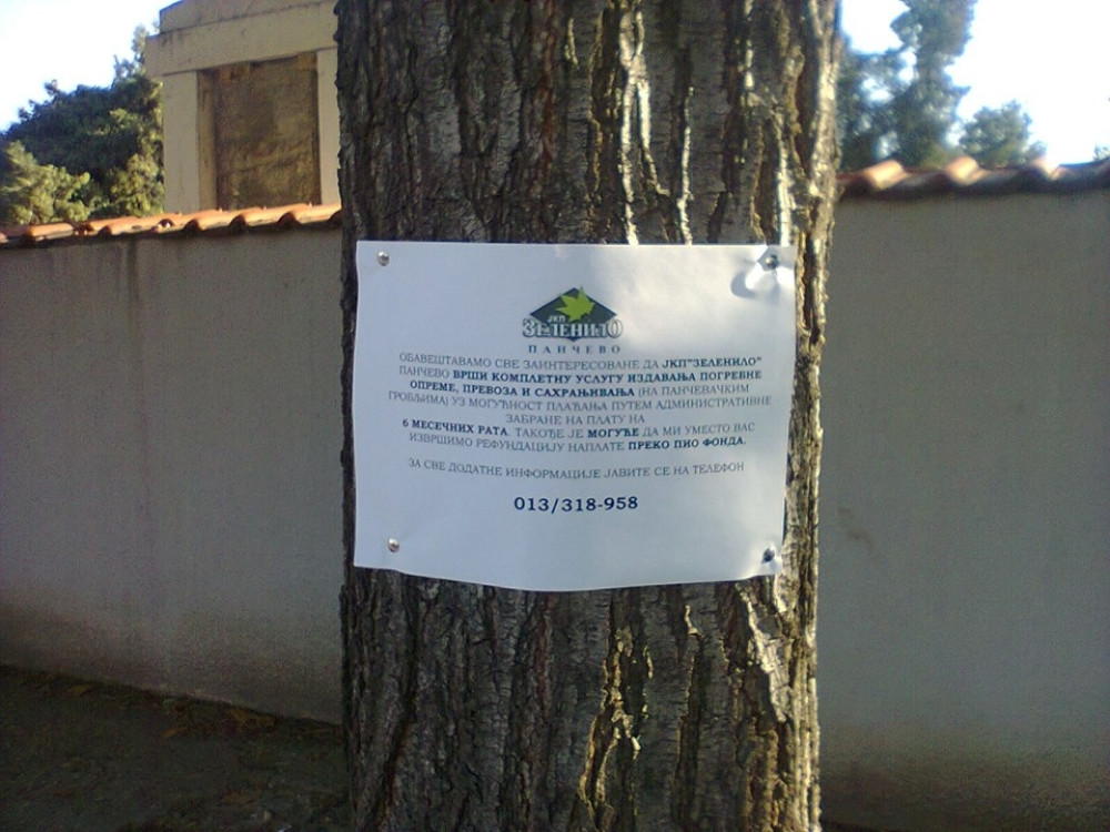 Pozovite "Zelenilo" ako vam treba pogrebnik?!