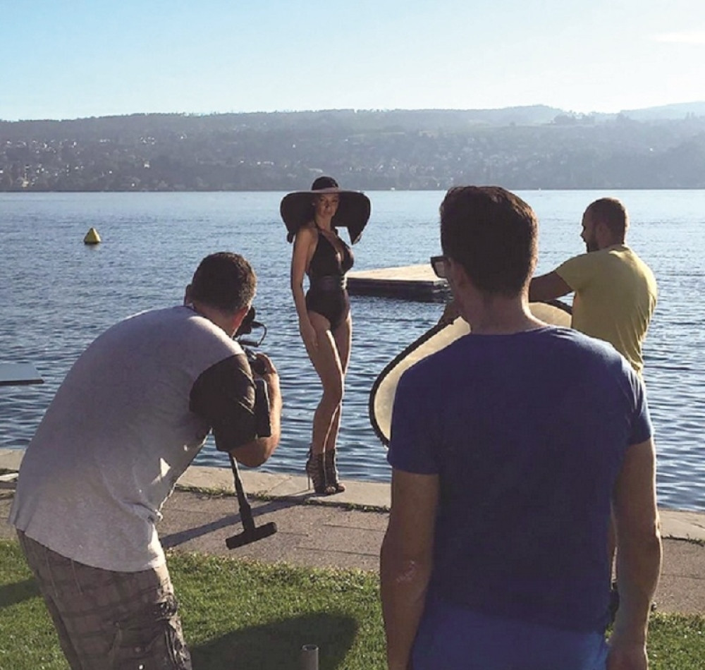 Goga snima spot na jezeru u Cirihu