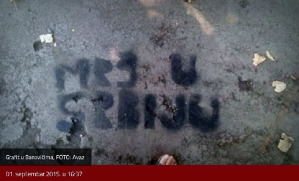 Grozne poruke u Banovićima: Mrš u Srbiju!