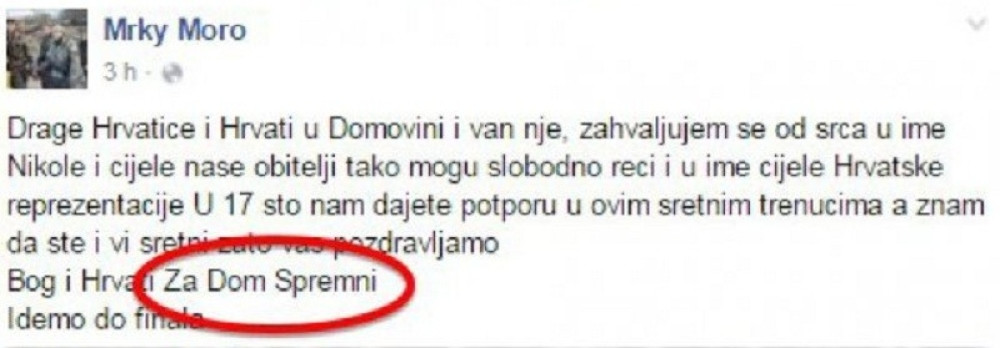 Ustaškim pokličom ispratio uspeh sina fudbalera!