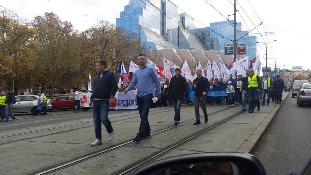 Protest zbog prodaje Telekoma (FOTO)