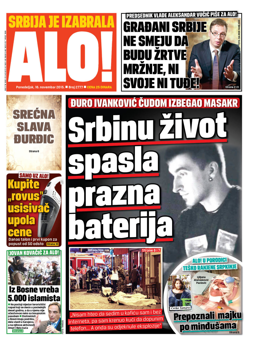 Naslovna za: 16.11.2015.