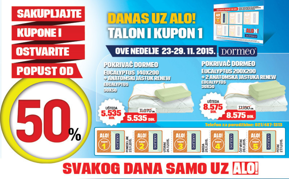 Dormeo jastuk i pokrivač upola cene