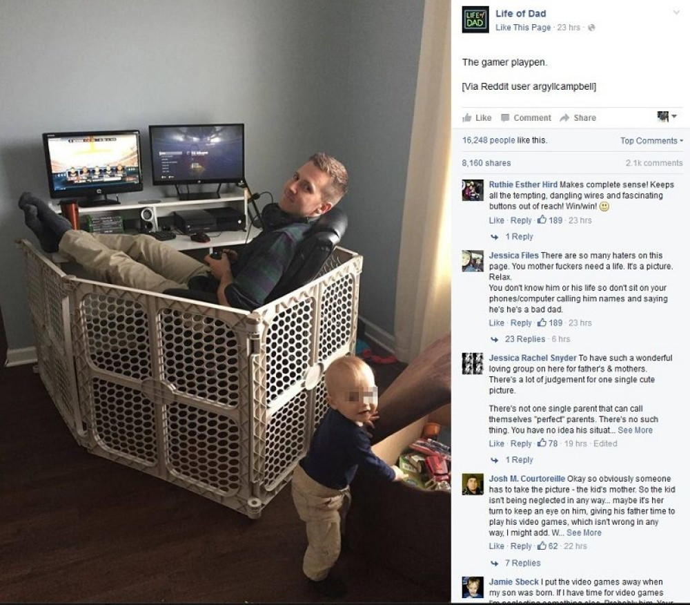 Tata se ogradio zbog bebe, kako bi igrao igrice! (FOTO)