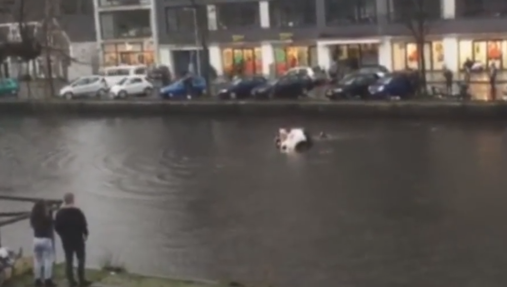 Majka sa detetom kolima upala u kanal! (VIDEO)