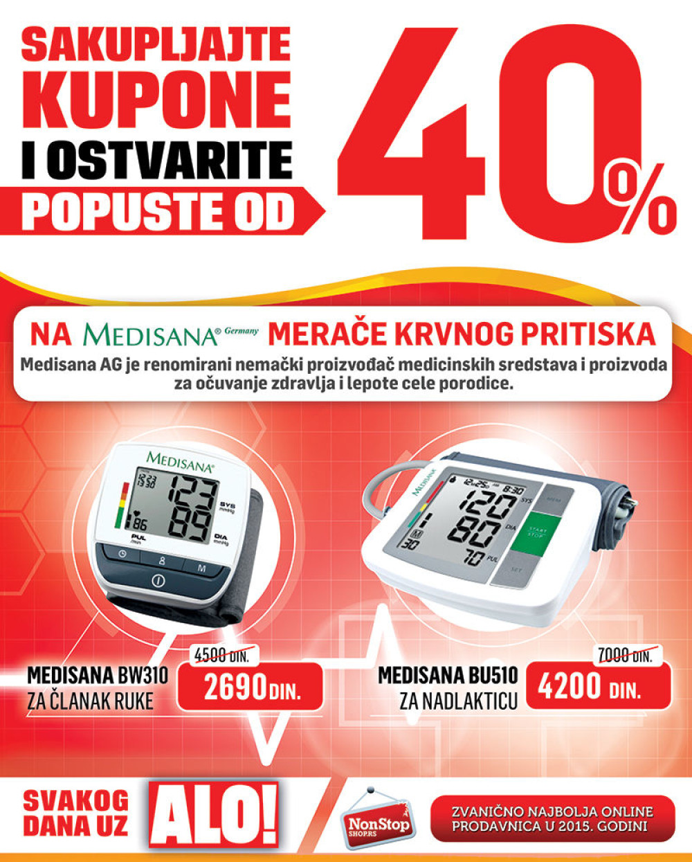 Merač krvnog pritiska 40 odsto jeftiniji!