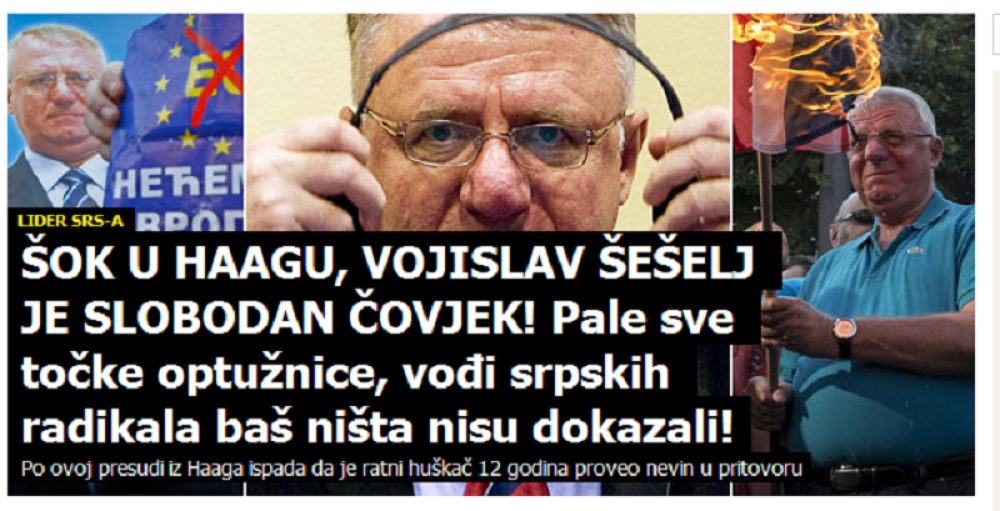 U regionu šokirani presudom Šešelju