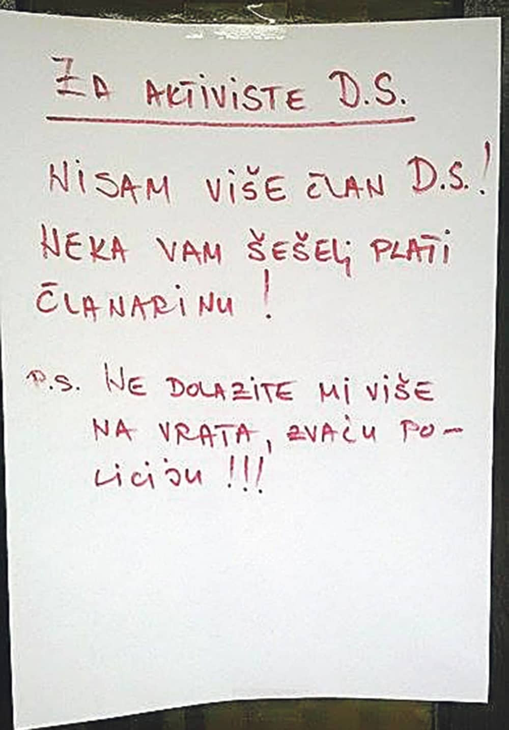 Nek vam Šešelj plati članarinu!