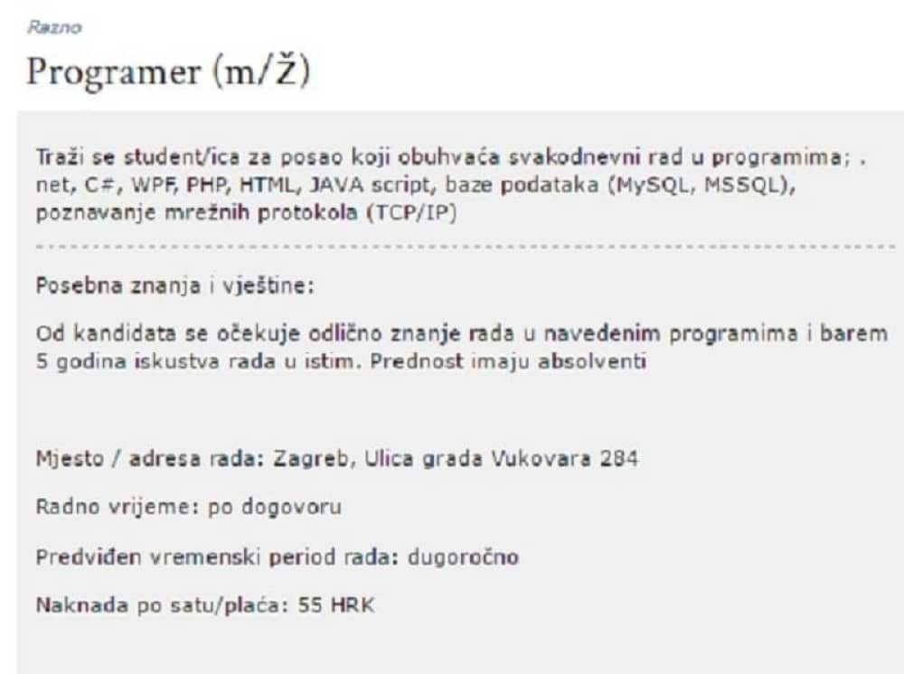 Najsmešniji oglas za posao! (FOTO)