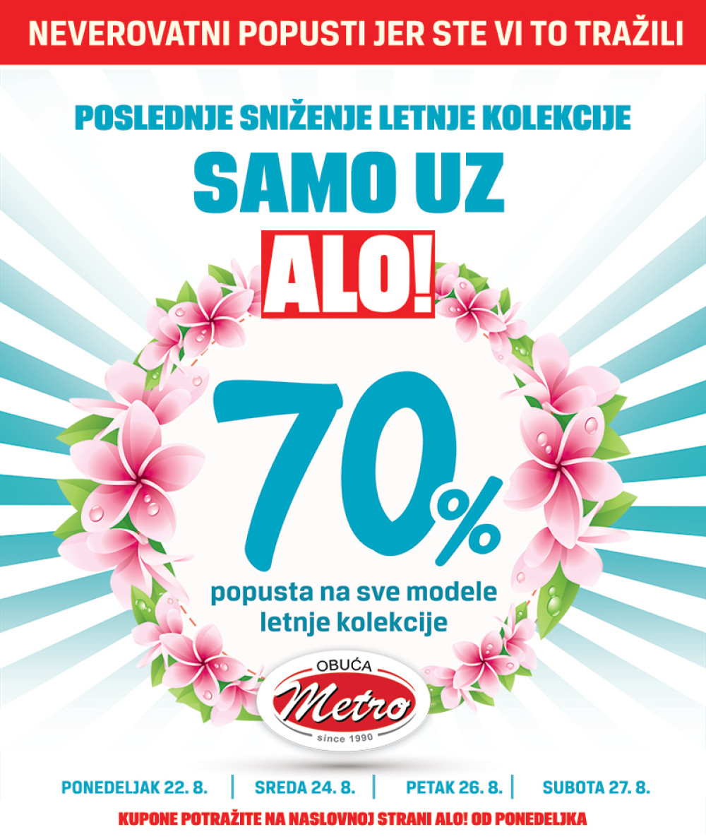 Novo sniženje od 70 odsto popusta za "Metro" obuću