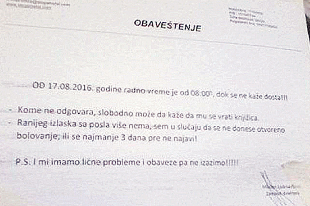 „Radno vreme je od osam dok ne kažemo dosta!“
