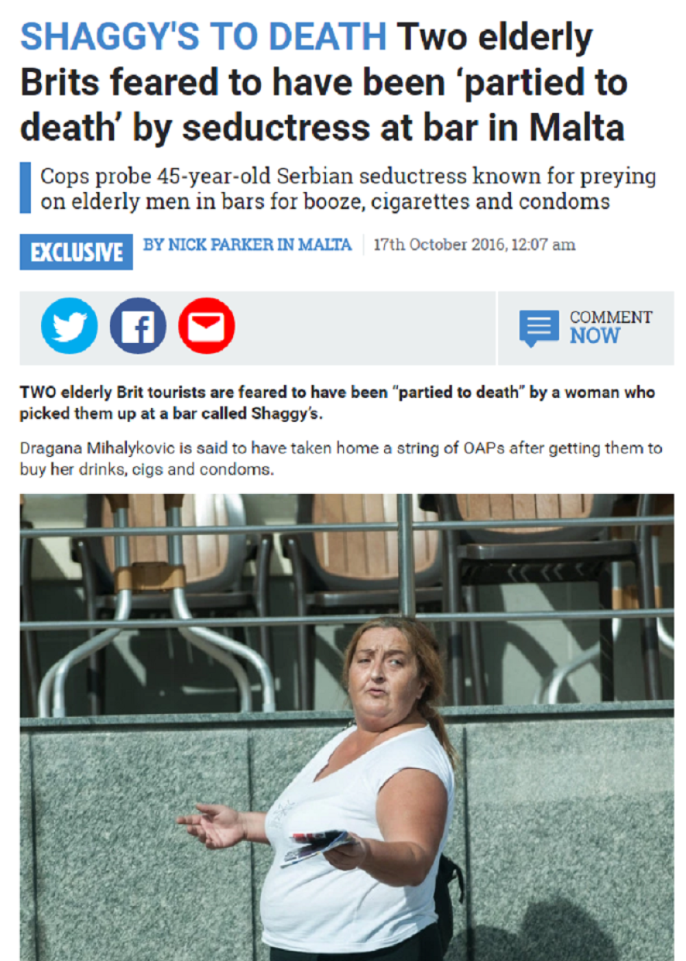 Srpkinja tulumarila s penzosima dok nisu umrli!