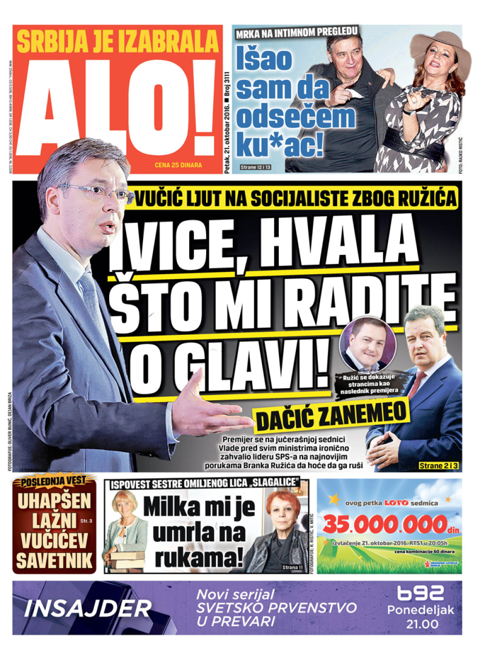 Naslovna za: 21.10.2016