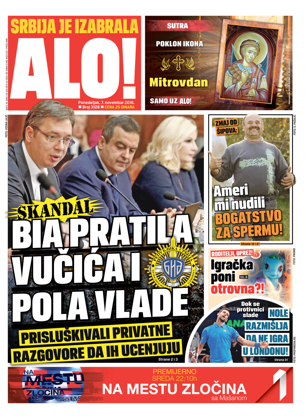 Naslovna za: 7.11.2016