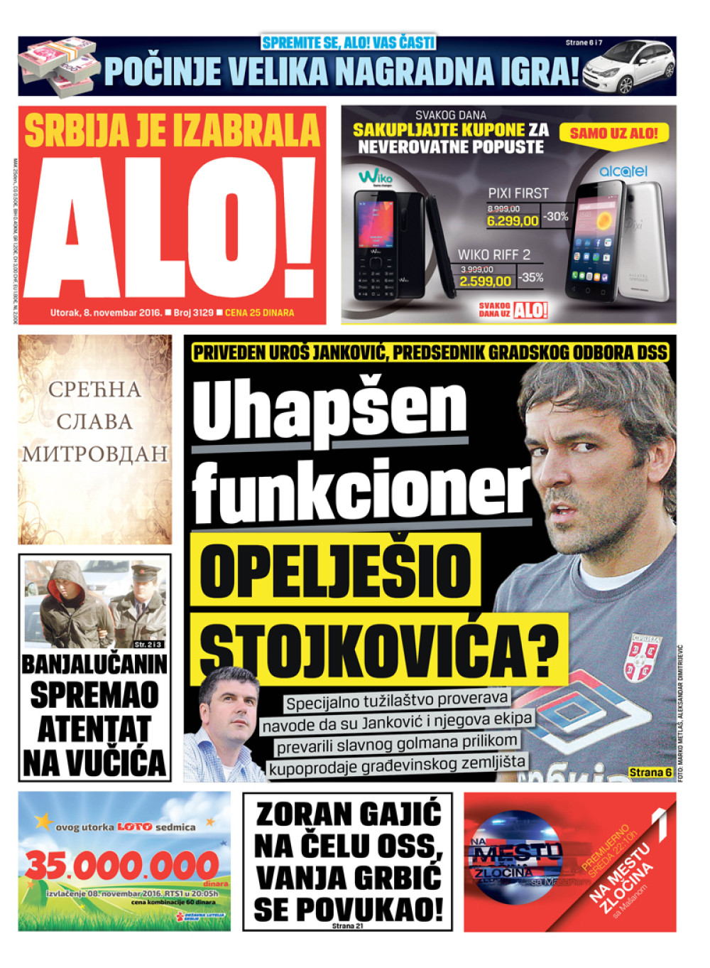 Naslovna za: 8.11.2016