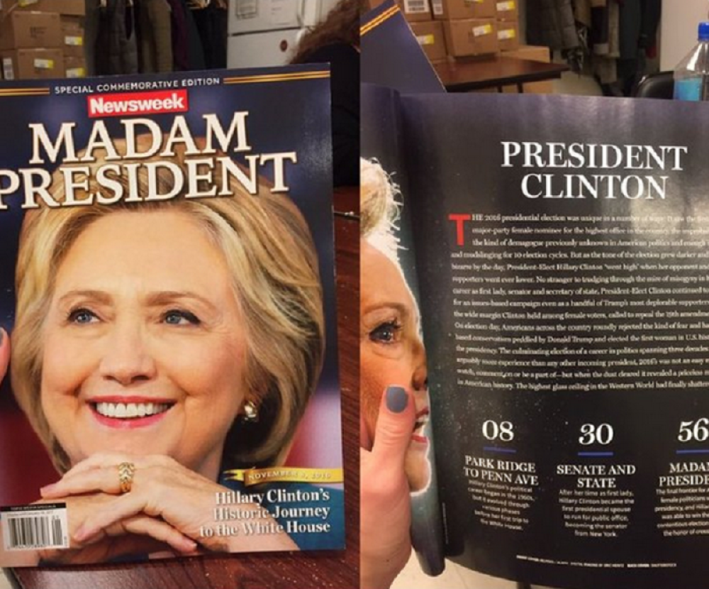 "Njuzvik" objavio da je pobedila Hilari Klinton!