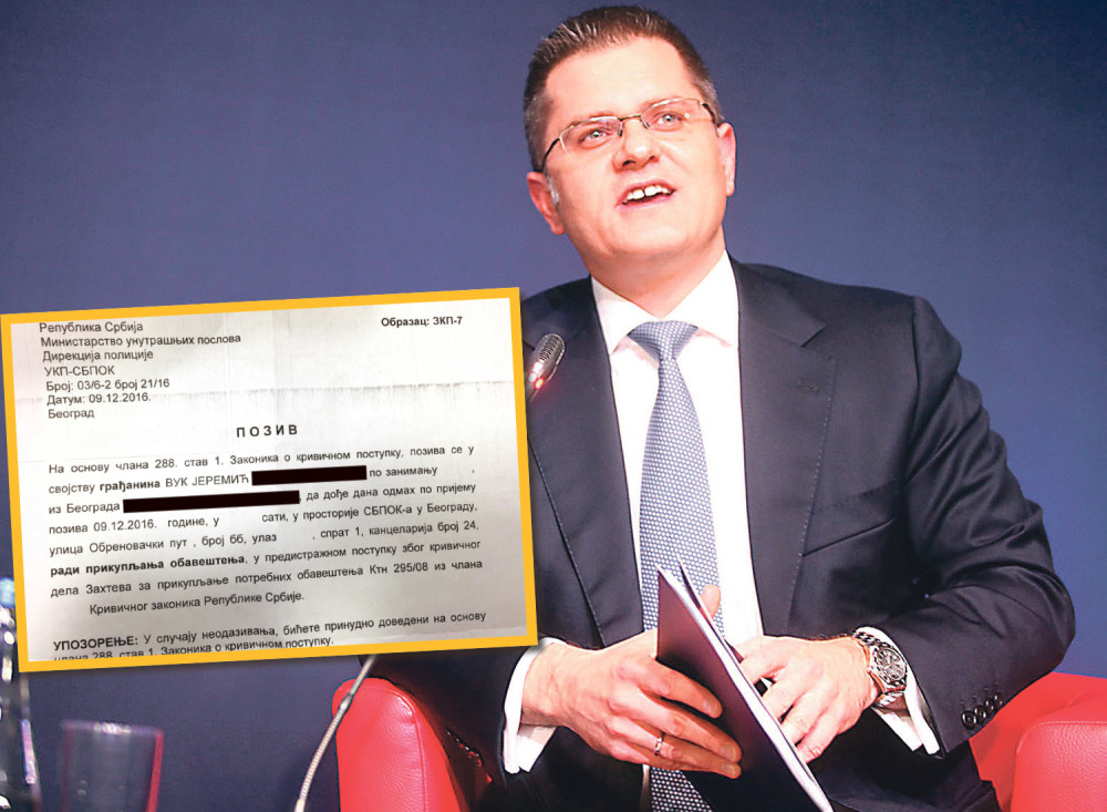 Jeremić u policiji zbog smrti gardista