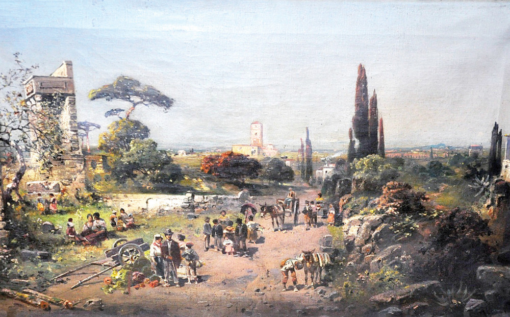 Zaplenjena umetnička slika nepoznatog autora