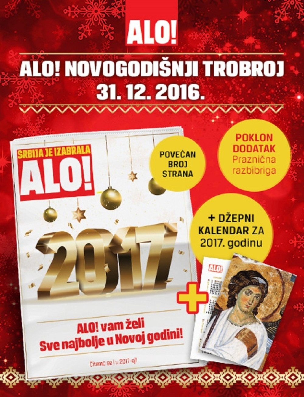 Poklon kalendar uz ALO! novogodišnji trobroj!