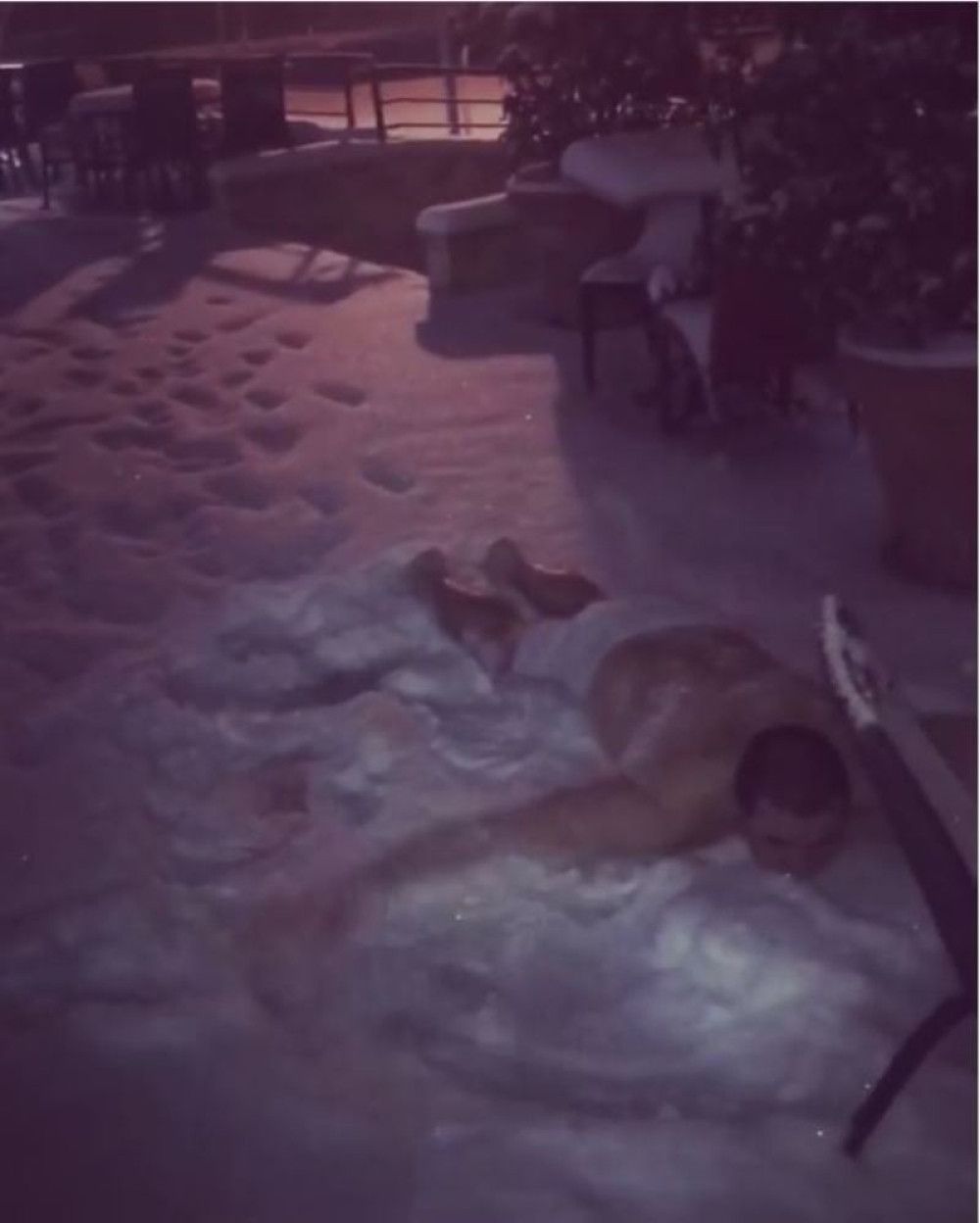 Cecin brat golišav u snegu!