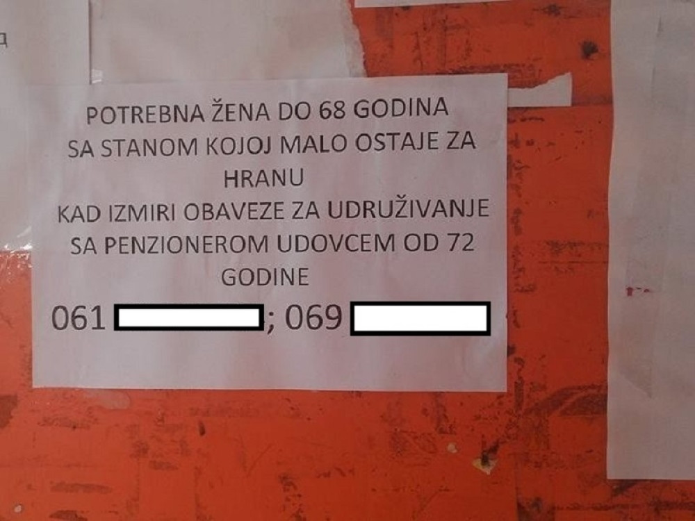 Traži stariju damu sa mirazom!