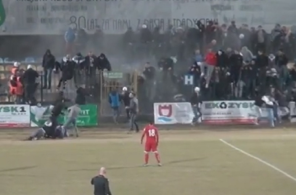 Navijači se pošibali na tribinama i terenu (VIDEO)