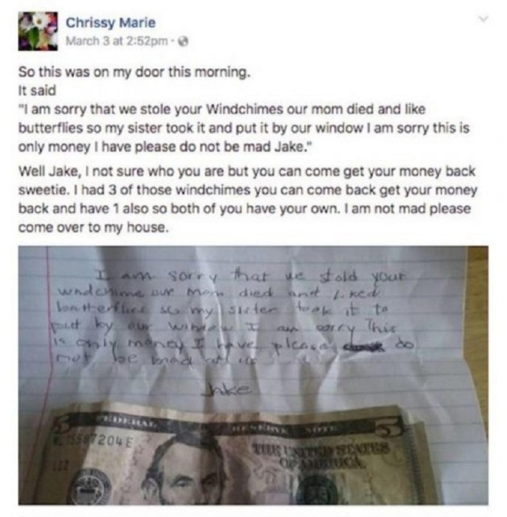 Poruka malog lopova će vas rasplakati! (FOTO)