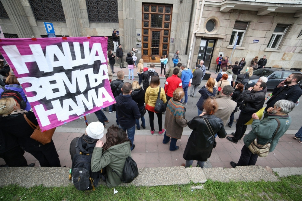 Protest ispred Ministarstva kulture i informisanja