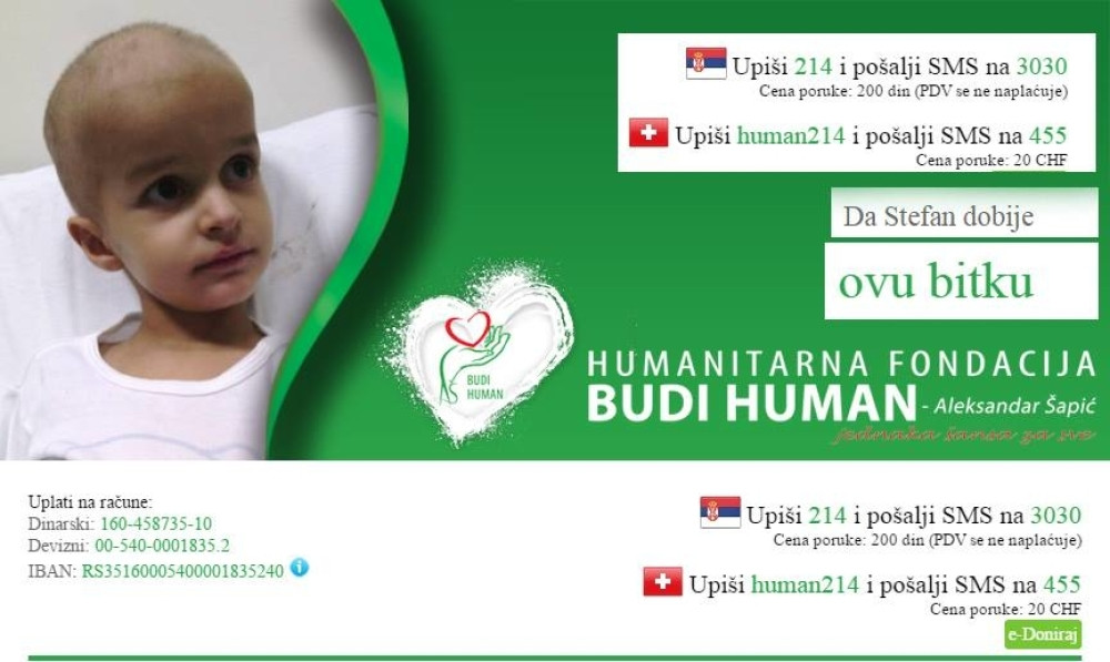 Za operaciju malog Stefana potrebno 150.000 evra