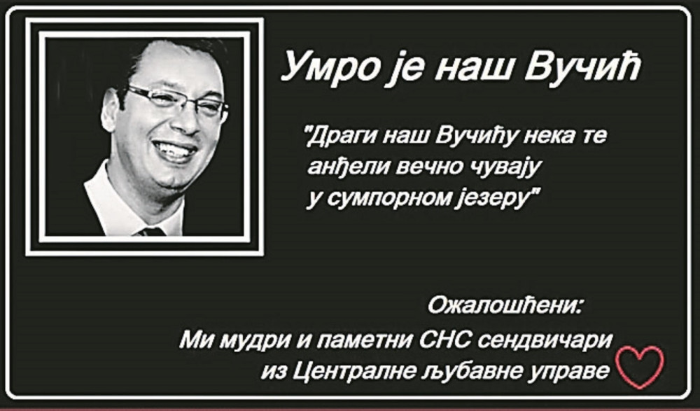 Pojavila se jeziva Vučićeva "umrlica"