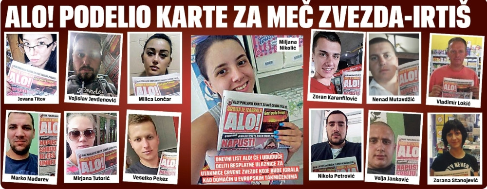 Evo koga “Alo!” besplatno vodi na utakmicu Zvezda - Irtiš!