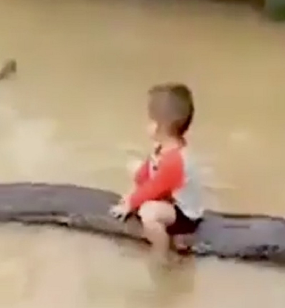Trogodišnjak jaše šest metara dugog pitona (VIDEO)