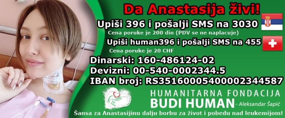 Anastasiji je neophodna pomoć da pobedi leukemiju!
