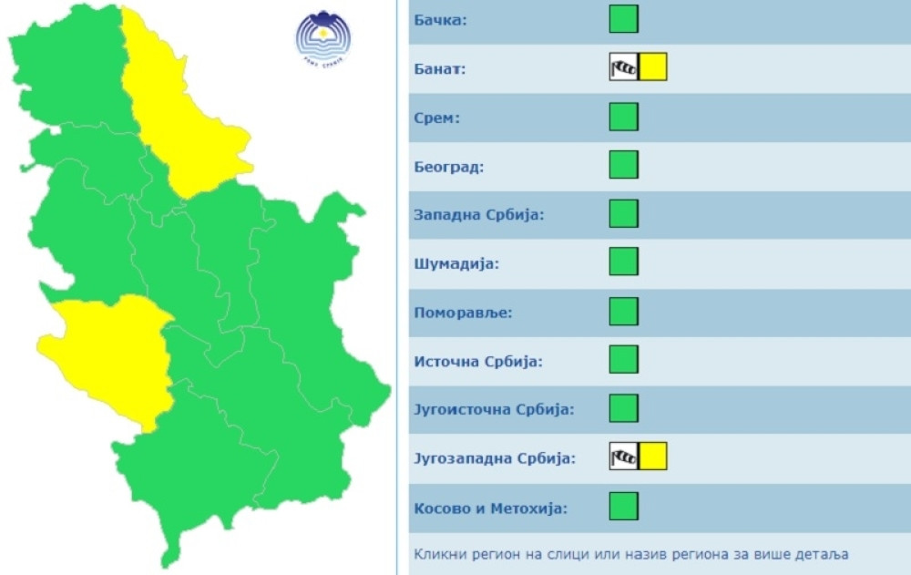 Na snazi žuti meteoalarm!