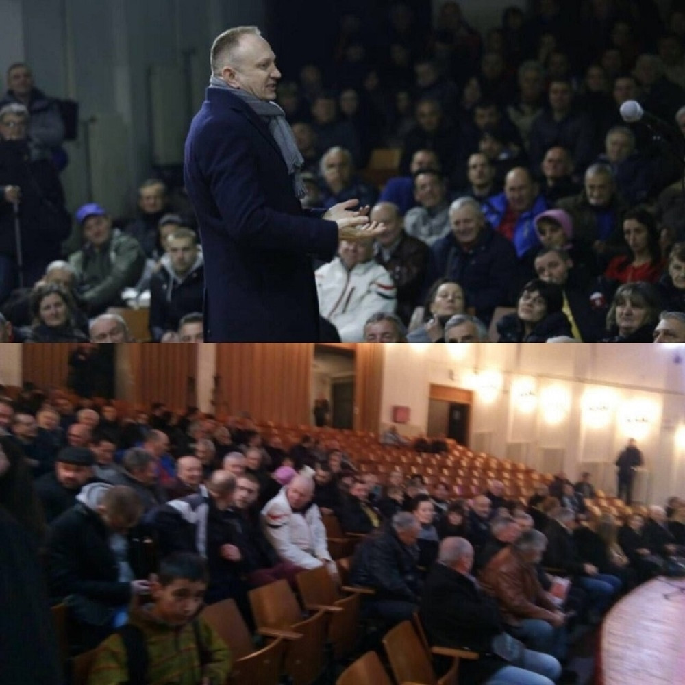 Đilas mitingovao pred praznom salom!