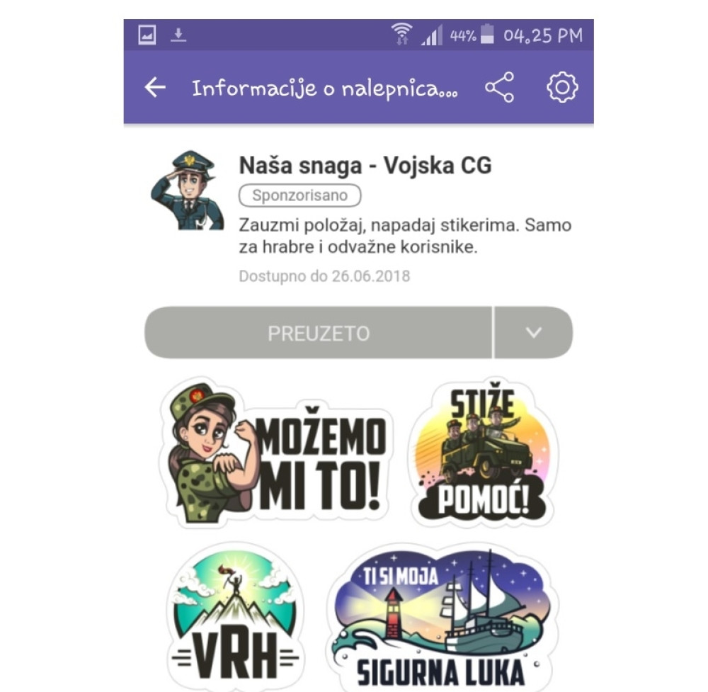 Crnogorska vojska uvela stikere, "đe si puško" hit na netu!