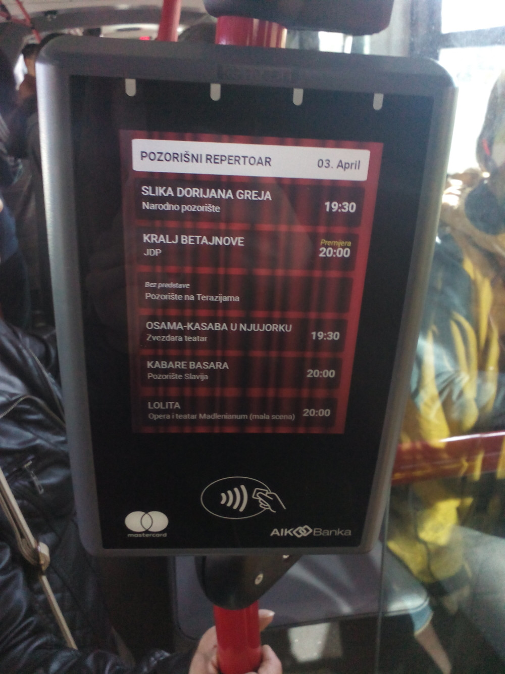 Pozorišni repertoar na "bus plus" validatorima