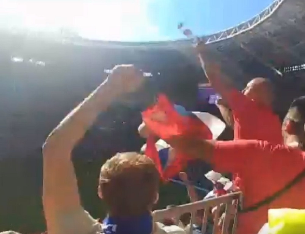 Delirijum srpskih navijača na stadionu usled gola Kolarova