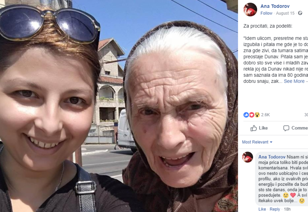 Ana je u Beogradu pronašla baku koja je ponavljala "SAMO MI DUNAV PREOSTAJE", a o njenoj priči danas BRUJI CELA SRBIJA