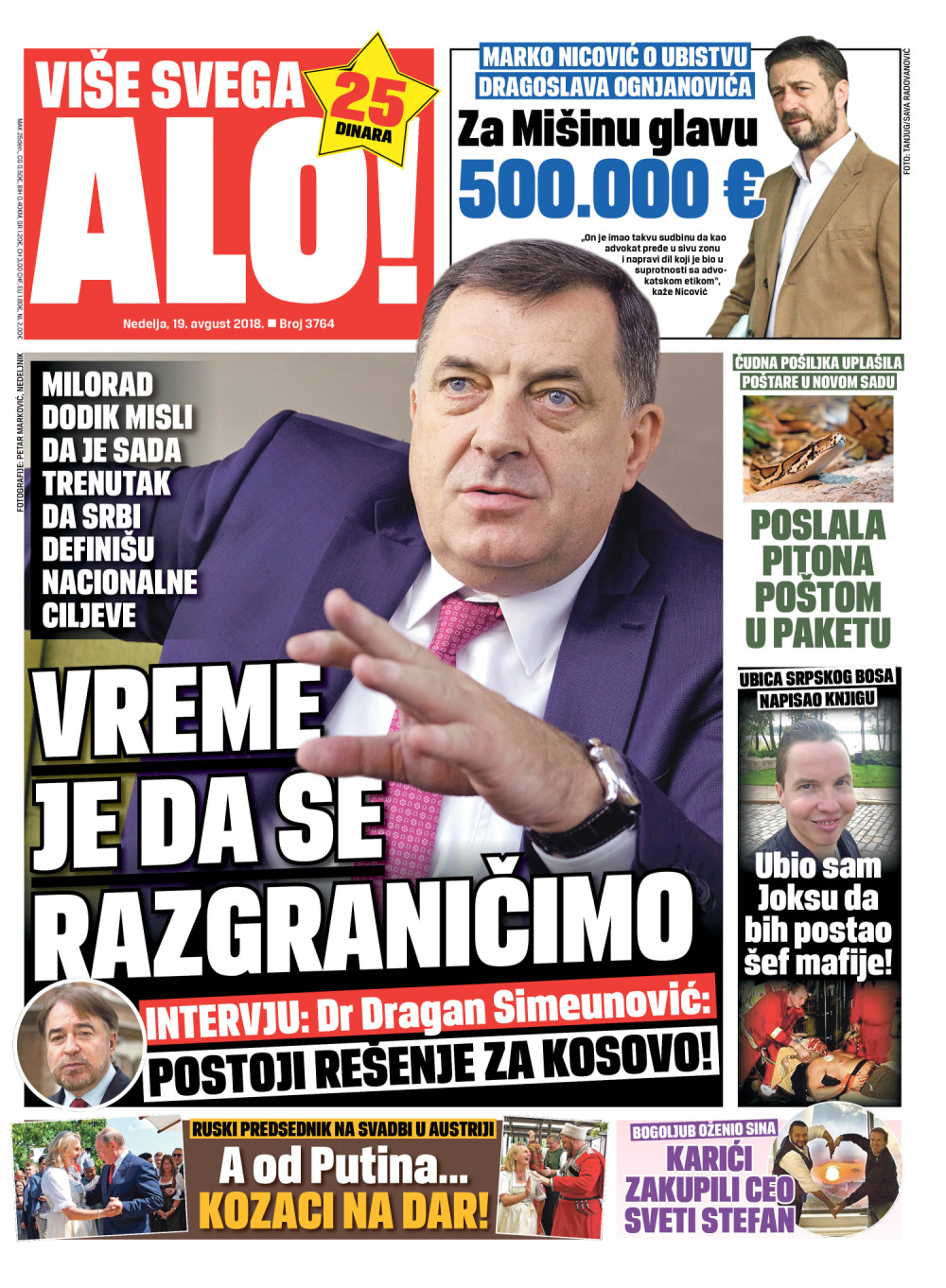 Naslovna za: 19.8.2018