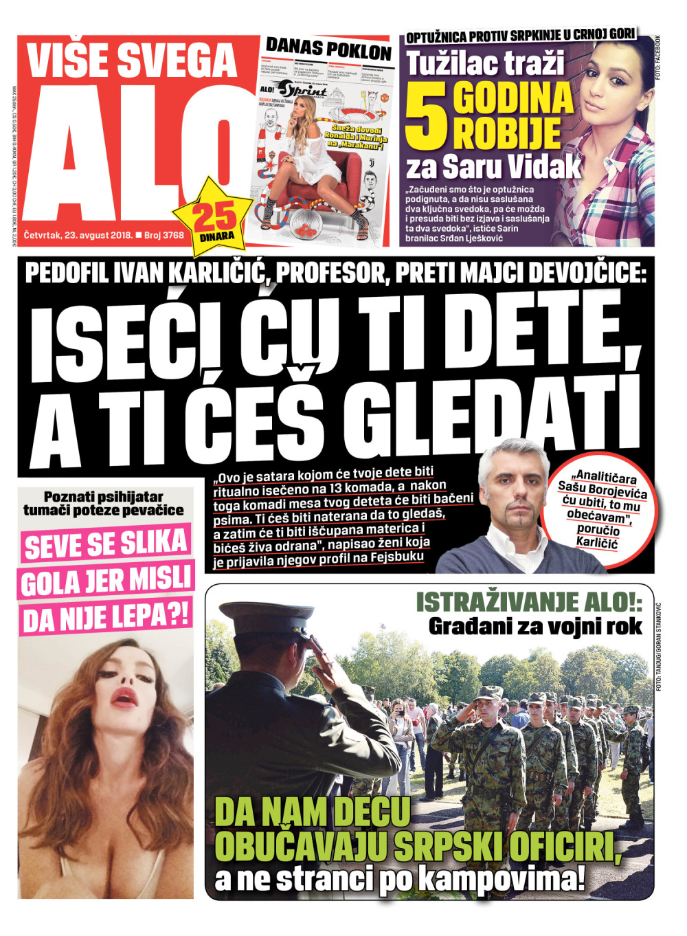 Naslovna za: 23.8.2018
