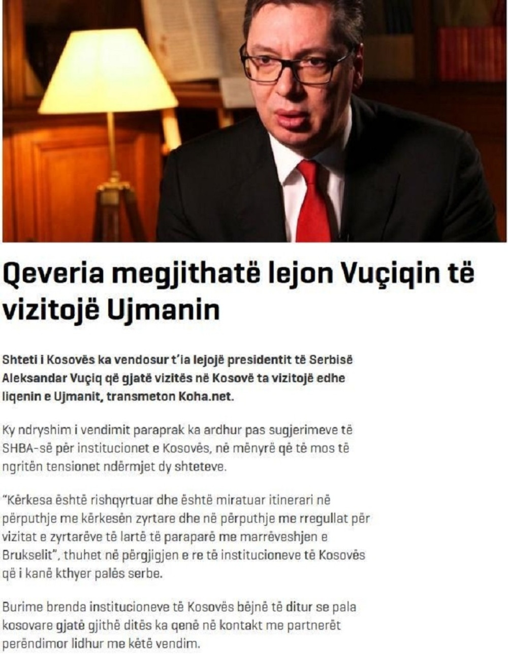 ALBANSKI MEDIJI PRATE SVAKI VUČIĆEV KORAK Brisel im kriv za sve!