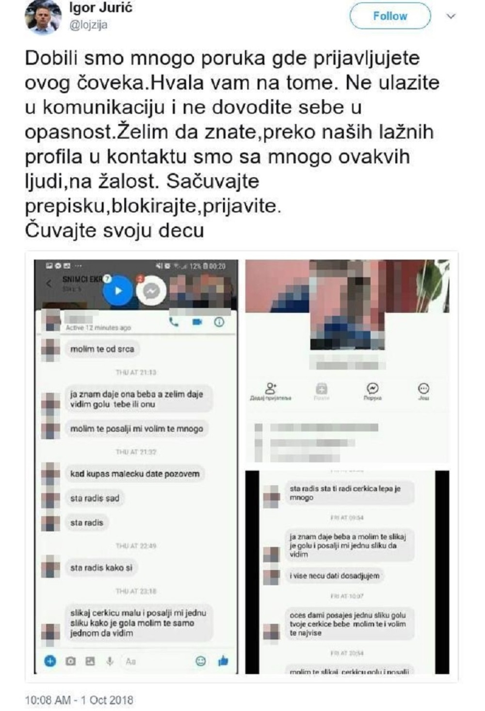 Trčala sam do policije... Tresla sam se, od njegovih poruka mi nije bilo dobro