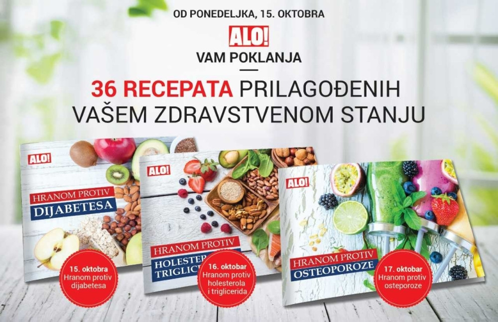ALO! VAM POKLANJA: Recepti prilagođeni vašem zdravstvenom stanju