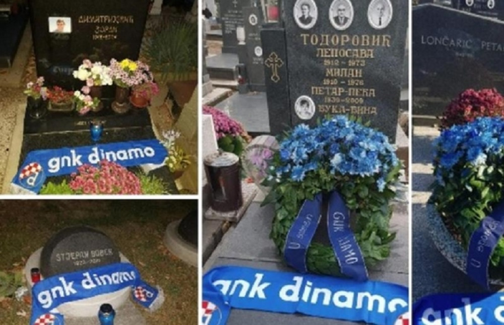 Beograđani ostali bez teksta, Novo groblje prekrili ŠALOVI zagrebačkog Dinama! (FOTO)