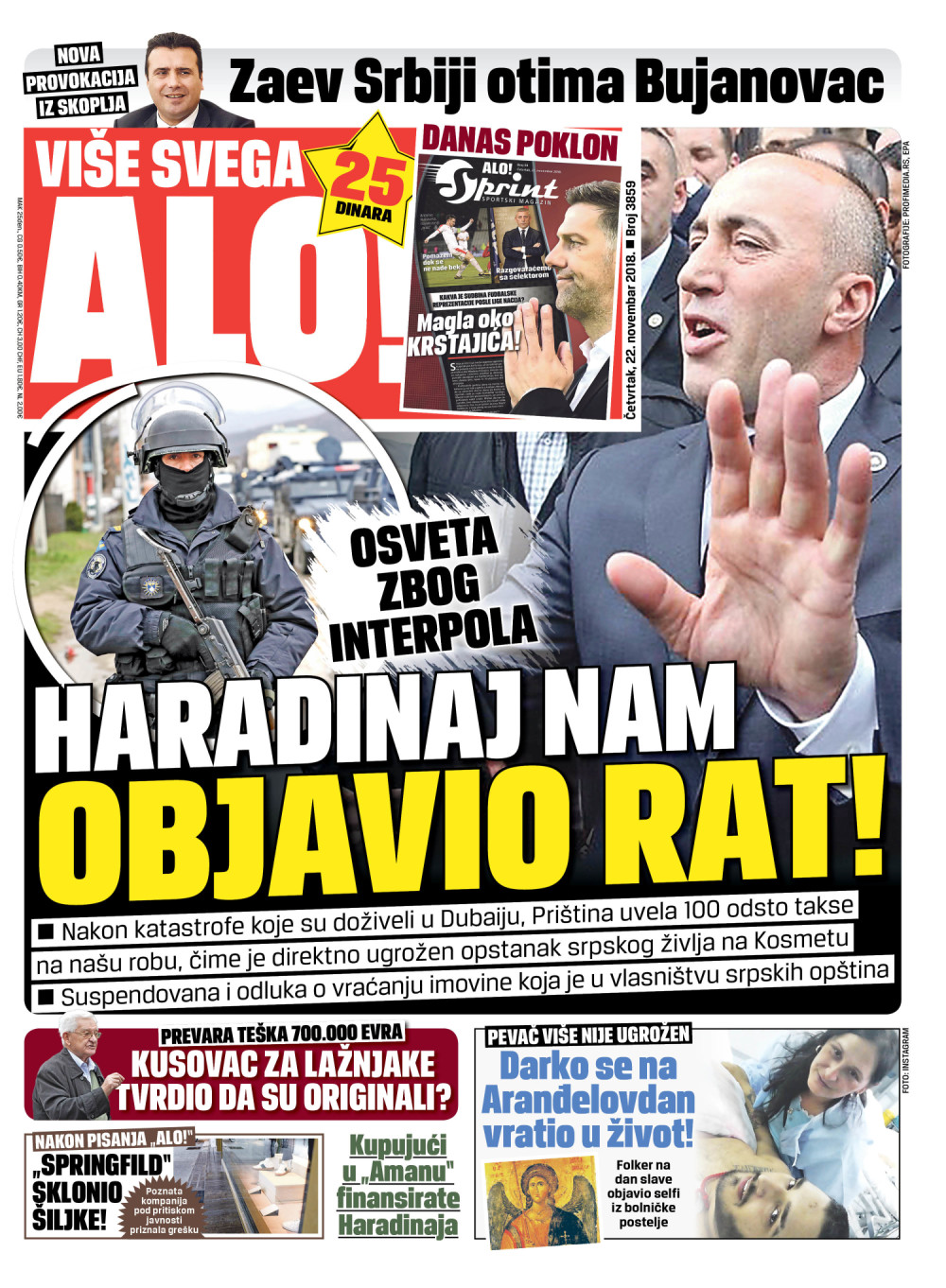 Naslovna za: 22.11.2018