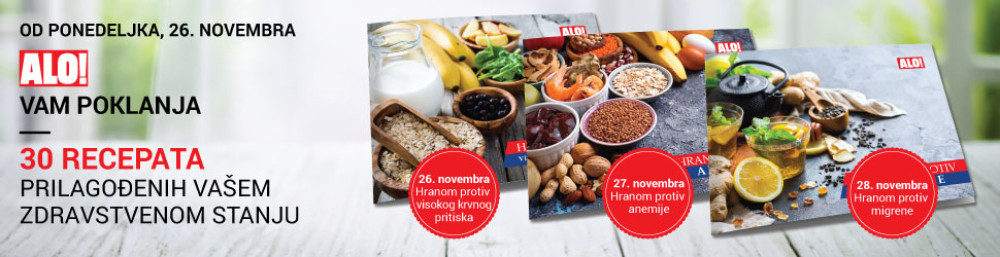 ALO! VAM POKLANJA: Recepti prilagođeni vašem zdravstvenom stanju