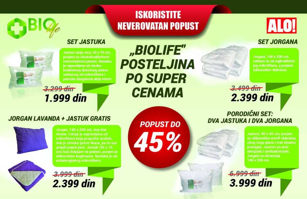 Neverovatan popust na „BioLife“ posteljinu