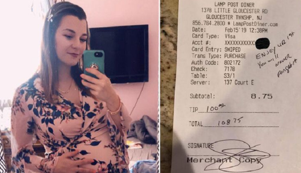 Policajac je trudnoj konobarici ostavio poruku koju će pamtiti dok je živa i dao joj bakšiš o kome priča ceo restoran! (FOTO)